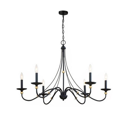 Celestial Brass Multi-Arm Chandelier – Modern 6/8-Light Ceiling Fixture