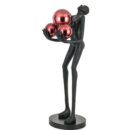 Celestial Orb LED Floor Lamp with Sculptural Metal Frame