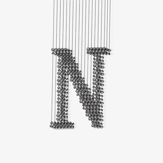 Charcoal Linear LED Chandelier – Stone & Metal Ceiling Light