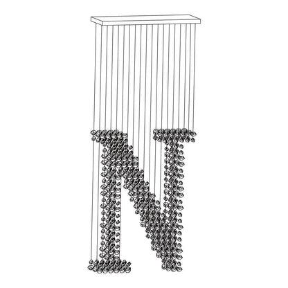 Charcoal Linear LED Chandelier – Stone & Metal Ceiling Light