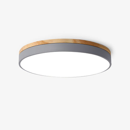 Circular LED Wood Ceiling Light Fixture