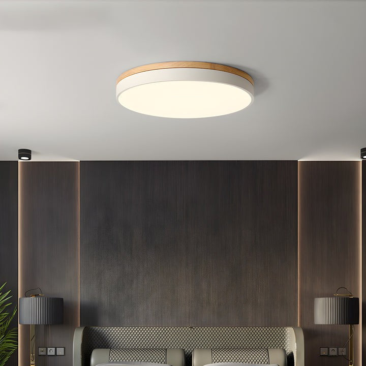 Circular LED Wood Ceiling Light Fixture