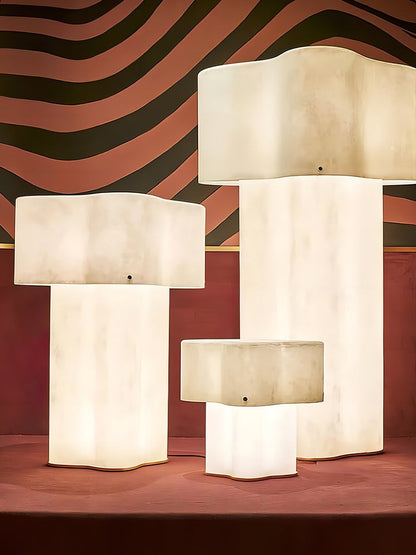 Cloud-Shaped White Fiberglass LED Floor Lamp