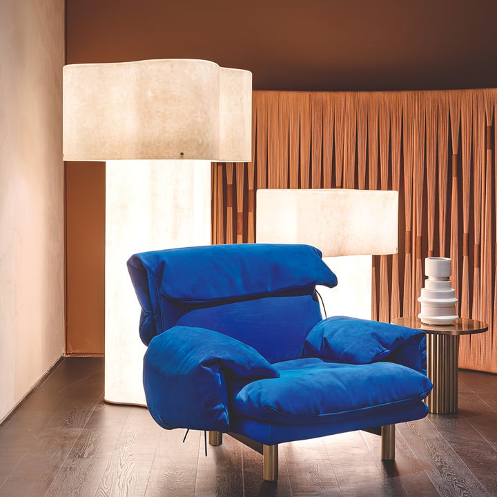 Cloud-Shaped White Fiberglass LED Floor Lamp