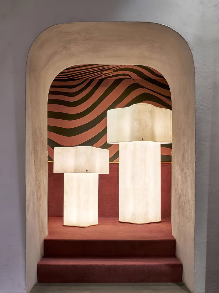 Cloud-Shaped White Fiberglass LED Floor Lamp