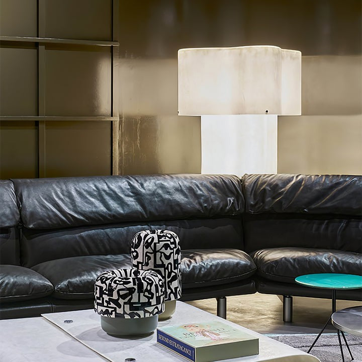 Cloud-Shaped White Fiberglass LED Floor Lamp