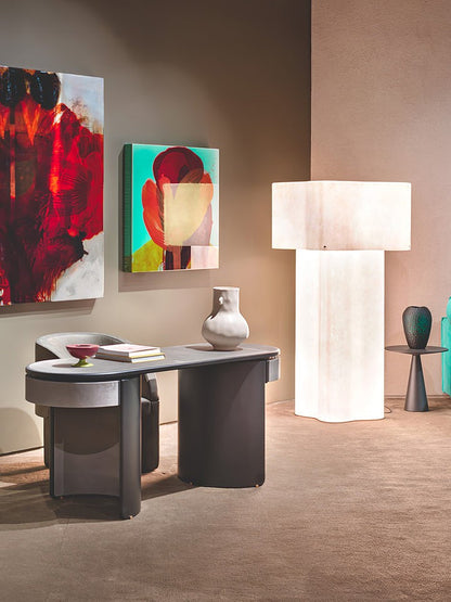 Cloud-Shaped White Fiberglass LED Floor Lamp