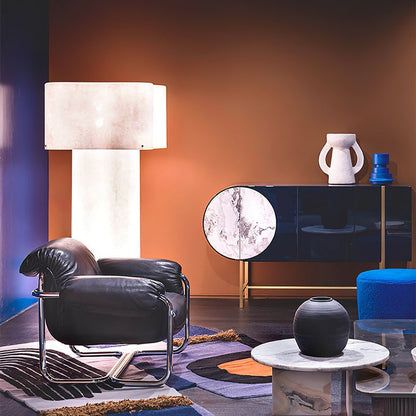 Cloud-Shaped White Fiberglass LED Floor Lamp