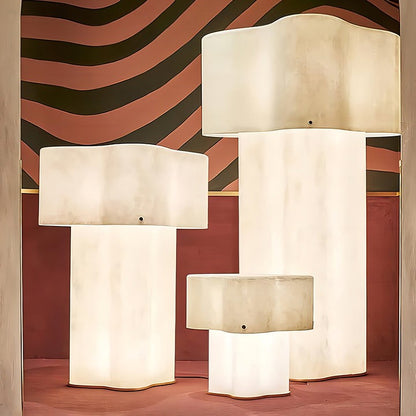 Cloud-Shaped White Fiberglass LED Floor Lamp