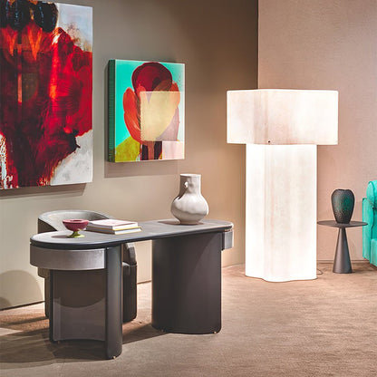 Cloud-Shaped White Fiberglass LED Floor Lamp