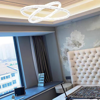 Contemporary Crystal Loop Island Chandelier