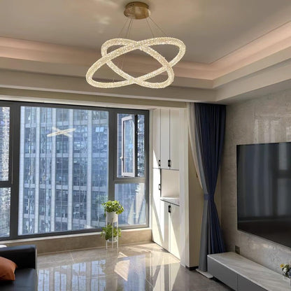 Contemporary Crystal Loop Island Chandelier