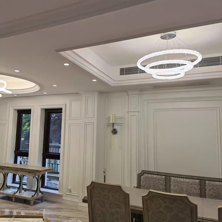 Contemporary Crystal Loop Island Chandelier