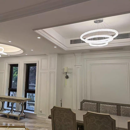 Contemporary Crystal Loop Island Chandelier