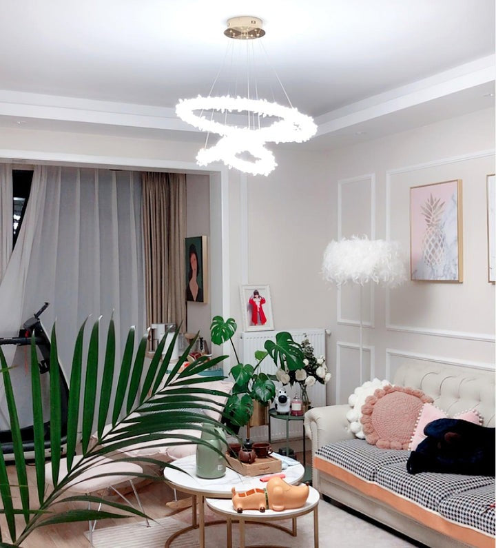 Contemporary Crystal Loop Island Chandelier