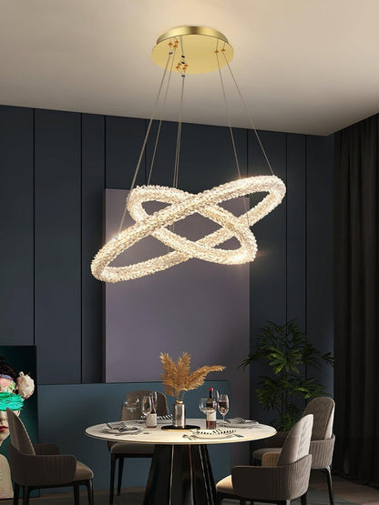 Contemporary Crystal Loop Island Chandelier