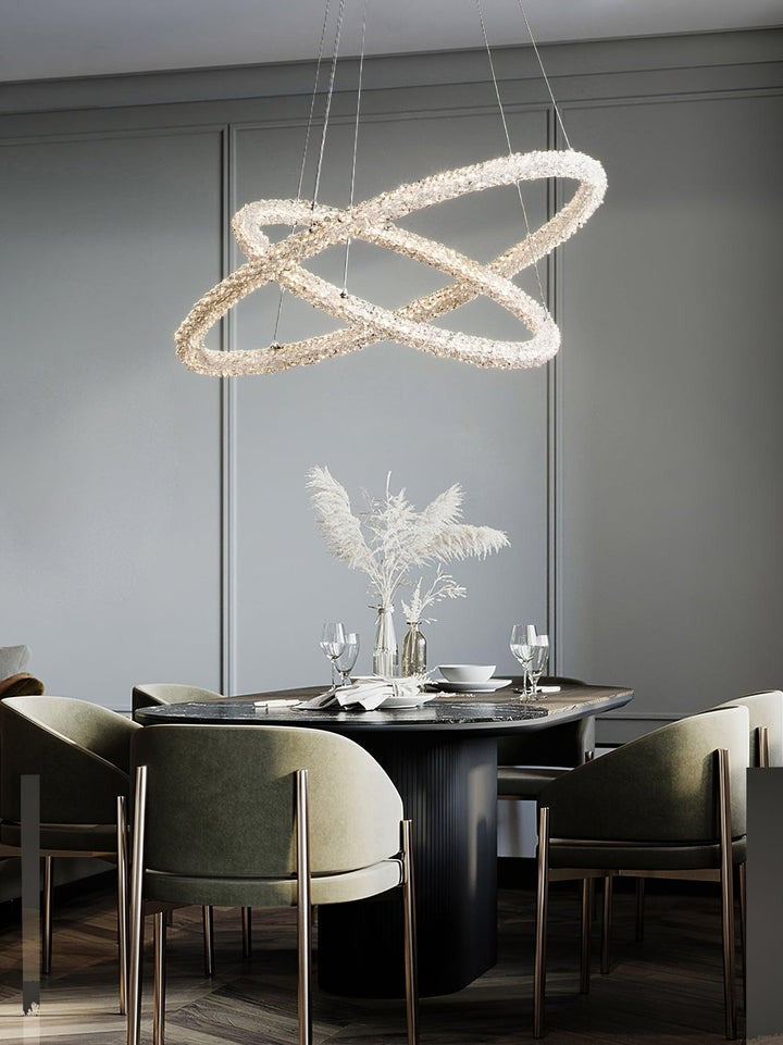 Contemporary Crystal Loop Island Chandelier