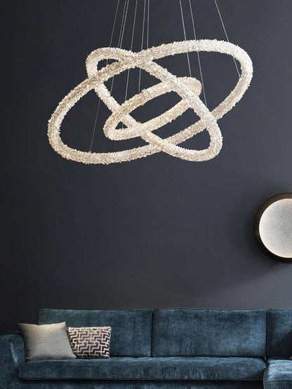 Contemporary Crystal Loop Island Chandelier