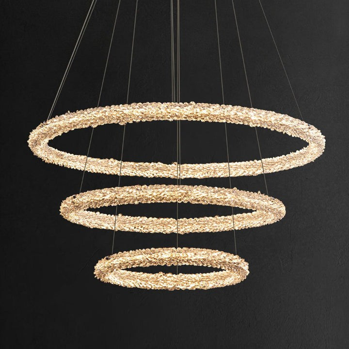 Contemporary Crystal Loop Island Chandelier