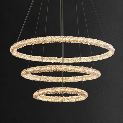 Contemporary Crystal Loop Island Chandelier