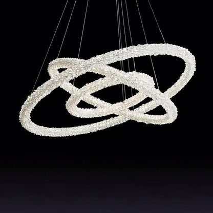 Contemporary Crystal Loop Island Chandelier