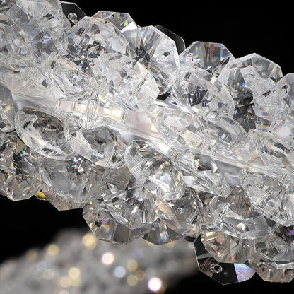 Contemporary Crystal Loop Island Chandelier