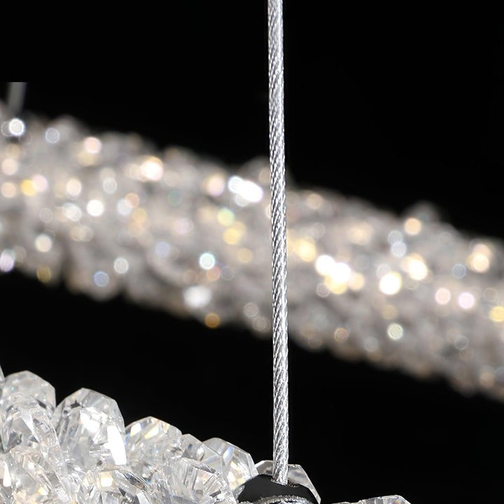 Contemporary Crystal Loop Island Chandelier