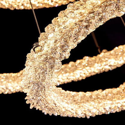 Contemporary Crystal Loop Island Chandelier