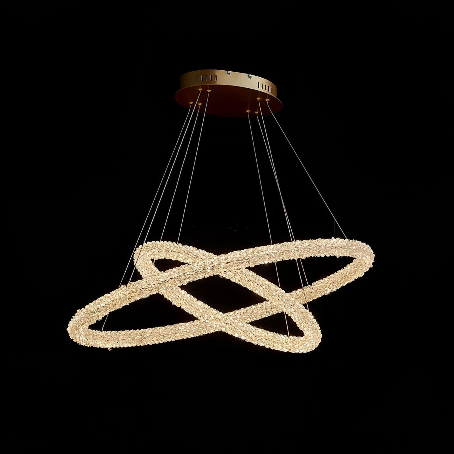 Contemporary Crystal Loop Island Chandelier