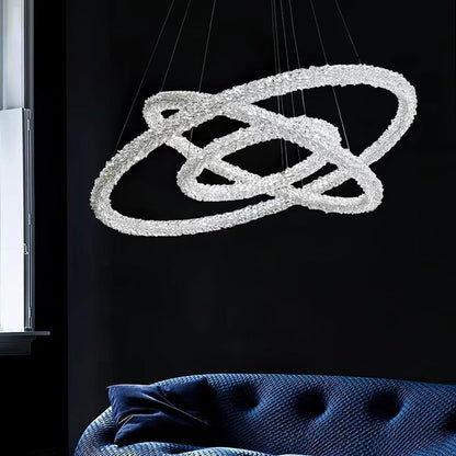 Contemporary Crystal Loop Island Chandelier