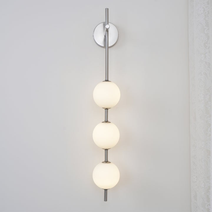 Contemporary Glass Globe Vertical LED Wall Sconce