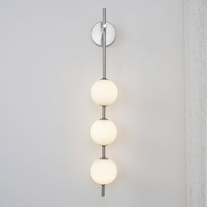 Contemporary Glass Globe Vertical LED Wall Sconce