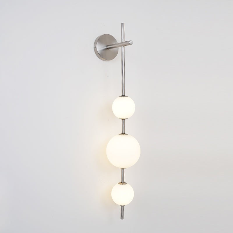 Contemporary Glass Globe Vertical LED Wall Sconce
