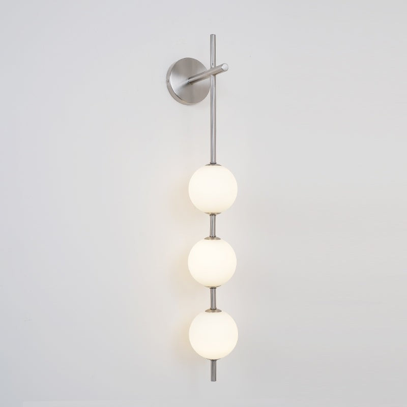 Contemporary Glass Globe Vertical LED Wall Sconce
