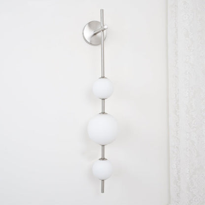 Contemporary Glass Globe Vertical LED Wall Sconce