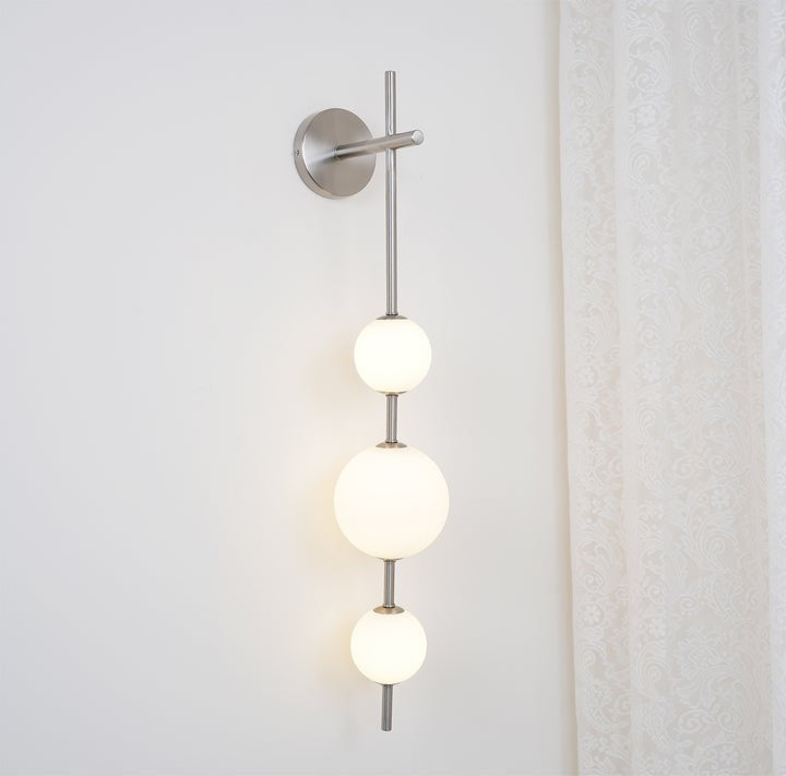 Contemporary Glass Globe Vertical LED Wall Sconce
