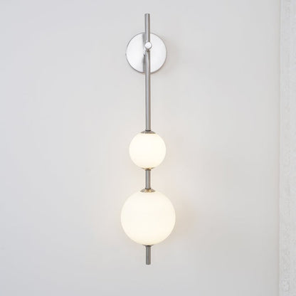 Contemporary Glass Globe Vertical LED Wall Sconce