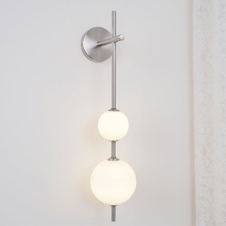 Contemporary Glass Globe Vertical LED Wall Sconce