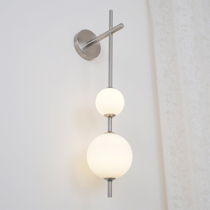 Contemporary Glass Globe Vertical LED Wall Sconce