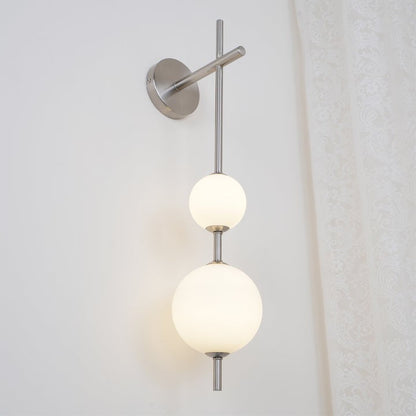 Contemporary Glass Globe Vertical LED Wall Sconce