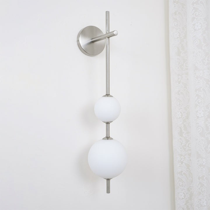 Contemporary Glass Globe Vertical LED Wall Sconce