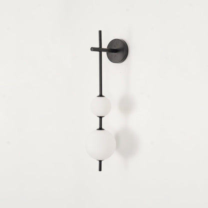 Contemporary Glass Globe Vertical LED Wall Sconce