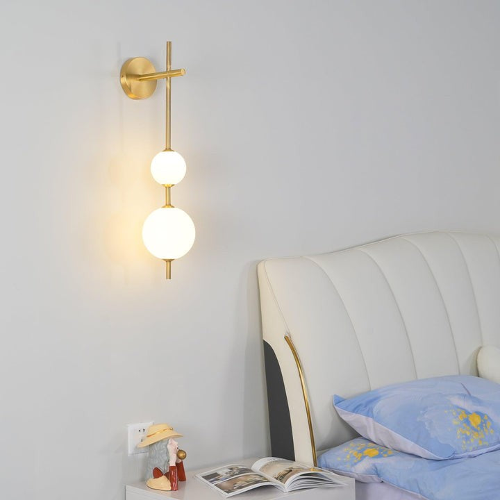 Contemporary Glass Globe Vertical LED Wall Sconce