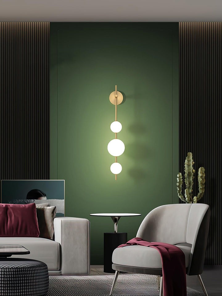 Contemporary Glass Globe Vertical LED Wall Sconce
