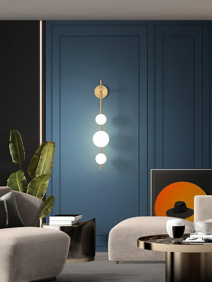 Contemporary Glass Globe Vertical LED Wall Sconce