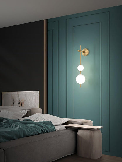 Contemporary Glass Globe Vertical LED Wall Sconce