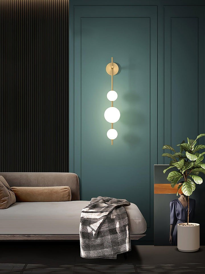 Contemporary Glass Globe Vertical LED Wall Sconce