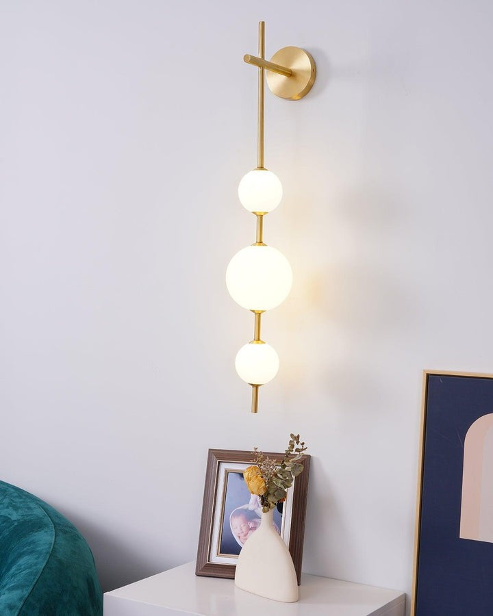 Contemporary Glass Globe Vertical LED Wall Sconce