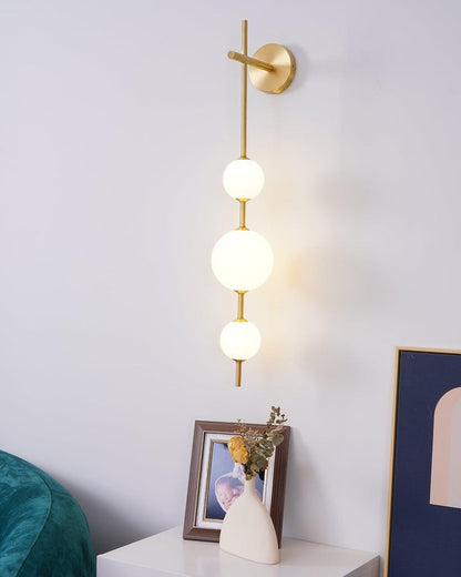 Contemporary Glass Globe Vertical LED Wall Sconce