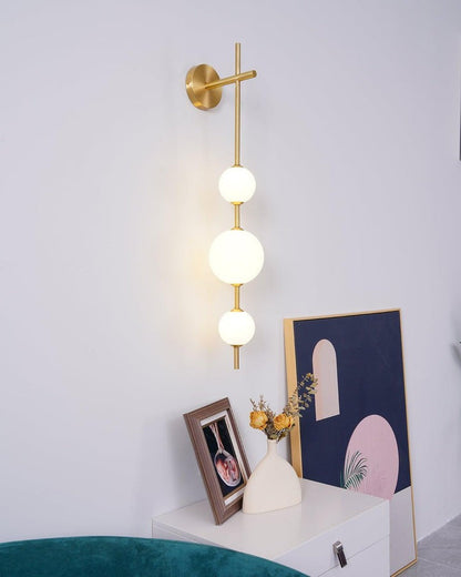 Contemporary Glass Globe Vertical LED Wall Sconce